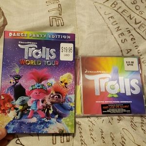2 sealed brand new trolls DVD and cd